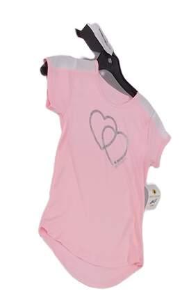 NWT Girls Pink Short Sleeve Crew Neck Pullover T Shirt Size 8 alternative image