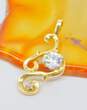 14K Yellow Gold 0.72 CTTW Diamond Scrolled Pendant 2.2g image number 1