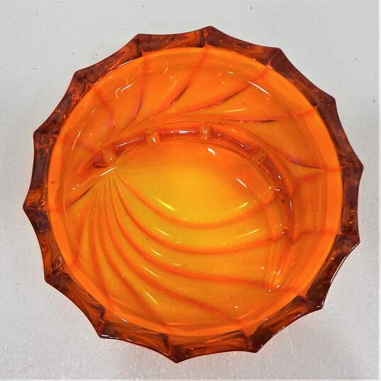 VTG Viking Glass Ashtray Amberina Orange Persimmon Mid-Century Modern image number 2