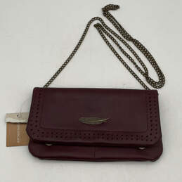 NWT Womens Red Leather Inner Pocket Adjustable Chain Strap Crossbody Bag