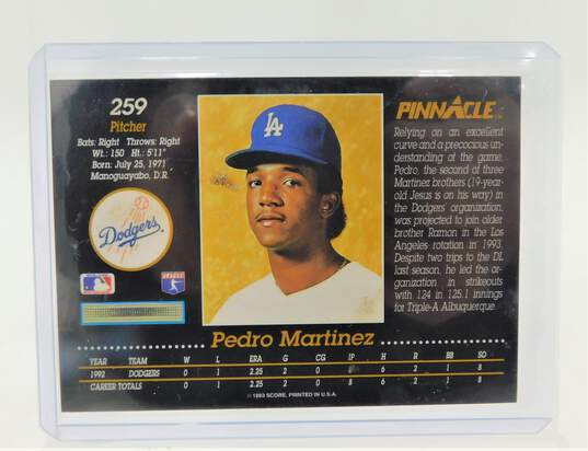 1993 HOF Pedro Martinez Pinnacle Rookie Prospect Los Angeles Dodgers image number 2