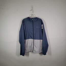 Mens Long Sleeve Full Zip Hooded Windbreaker Jacket Size Large