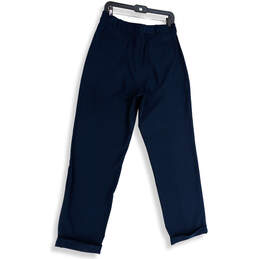 Mens Blue Pleated Slash Pocket Straight Leg Golf Chino Pants Size 32/32 alternative image