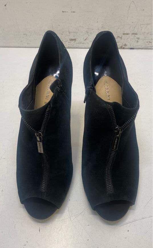 Gianni Bini Cadince Suede Peep Toe Heel Shoes Black 11 image number 5