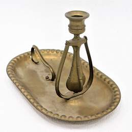 Vintage Brass Candle Holder With Handle alternative image