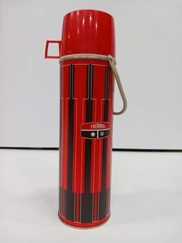 Vintage Thermos Red and Black Drink Container w/Cup Lid