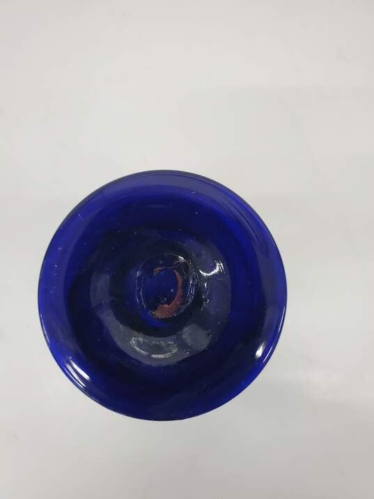 Cobalt Blue Rim Small Wine Glass image number 3