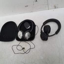 x2 Bundle Bose Headphones QC3 Acoustic Wired Noise Cancelling On Ear Headphones + Unknown Model Bose Headphones *Powered On P/R+