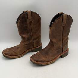 Double H Mens Brown Square Toe Pull On Cowboy Western Boots Size 10 alternative image