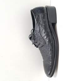 Borgesi Men's Black Ostrich Leather Derby Shoes Size 45 alternative image