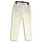 J. Crew Womens White Pleated Slash Pocket Side Zip Dress Pants Size 12 image number 1