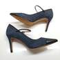AUTHENTICATED Women's Coach Smith Mary Jane Navy/Black Cap Toe Heels Size 5 B image number 2