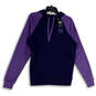 NWT Mens Blue Purple Long Sleeve Kangaroo Pocket Pullover Hoodie Size Small image number 1