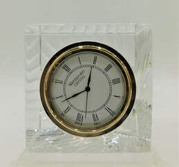 Waterford Crystal Meridian Desk Clock Glass Cube alternative image
