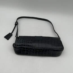 Womens Black Leather Animal Print Bag Charm Inner Zip Pocket Flap Handbag alternative image