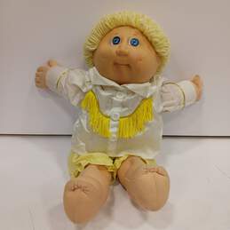 Vintage Cabbage Patch Kids Doll with Blue Eye & Yellow Hair