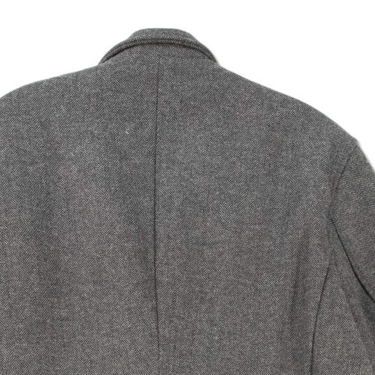 Mens Grey Long Sleeve Double Breasted Peacoat Jacket Size Large image number 4