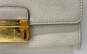Michael Kors Leather Slide Lock Flap Crossbody Cream image number 5