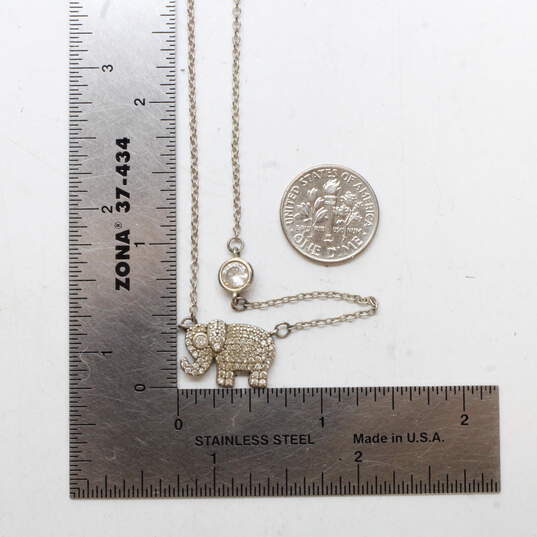 Dyadema Sterling Silver CZ Accent Elephant Necklace - 4.1g image number 6