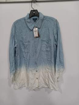 J. Jill Women's Blue & White Button Up Shirt Size M NWT