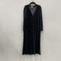 Womens Gray Long Sleeve V-Neck Velvet Button Front Maxi Dress Size 18W image number 1