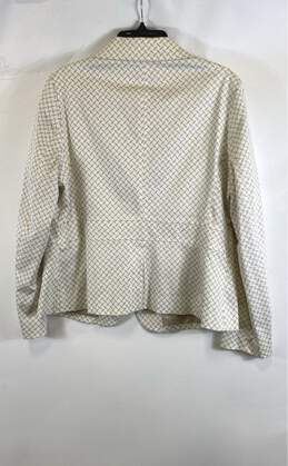 NWT New York & Company Womens Ivory Geometric Cotton Blend Blazer Jacket Size 16 alternative image