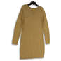 NWT Womens Gold Studded Long Sleeve Front Pocket Short Sheath Dress Size L image number 2