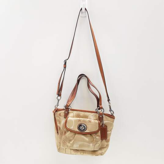 Coach Signature Canvas Crossbody Bag Beige Brown image number 1