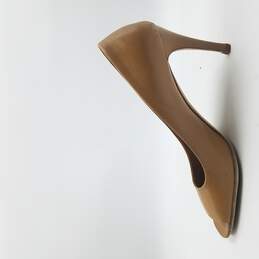 Prada Peep Toe Heel Women's Sz 7.5 Light Brown alternative image