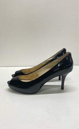 Michael Kors Black Patent Leather Peep Toe Pump Heels Shoes Size 8.5 M