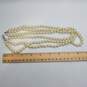 Camrose & Kross Silver Tone Faux Pearl Jacqueline Kennedy Triple Strand Necklace W/Box 106.0g DAMAGED image number 7