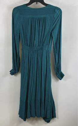 Anthropologie Womens Green Surplice Neck Long Sleeve Wrap Dress Size 4 alternative image