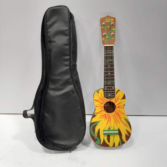 Hand Painted Rogue Ukulele In Leather Soft Case image number 1