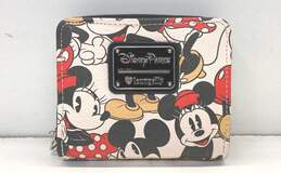 Loungefly x Disney Parks Mickey & Minnie Mouse Zip Around Wallet Multicolor