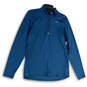 Mens Blue Mock Neck 1/4 Zip Long Sleeve Dri-Fit Running Pullover Shirt Sz M image number 1