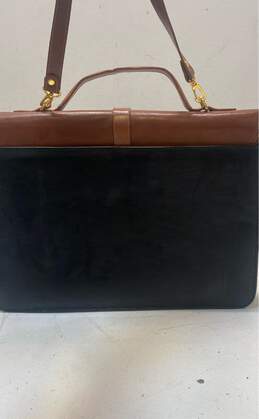 Moda Italiana Leather Slim Messenger Briefcase Bag alternative image