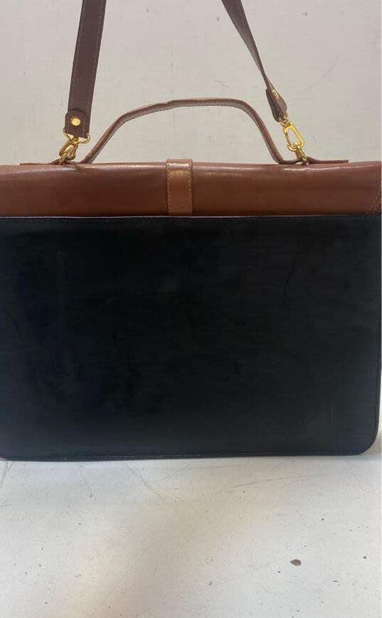 Moda Italiana Leather Slim Messenger Briefcase Bag image number 2