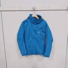 Salomon Blue Hooded Jacket/Coat Size M