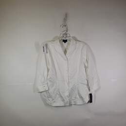 NWT Womens Wrinkle Resistant 3/4 Sleeve Collared Button-Up Shirt Size 10