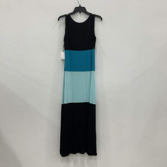 NWT Womens Black Blue Colorblock Sleeveless Scoop Neck Maxi Dress Size 12 image number 2