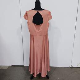 Oleg Cassini Women's Desert Rose Satin Cap Sleeve Dress Size 16 NWT alternative image