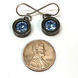 Designer Patricia Locke Silver-Tone Crystal Stone Fish Hook Drop Earrings alternative image