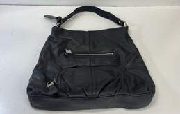 B.Makowsky Leather Hobo Shoulder Bag Black