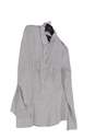 Womens White Striped Long Sleeve Collared Button Up Shirt Size 12 image number 3