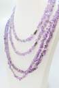 Sterling Silver Amethyst Nugget Necklaces 159.3g image number 2