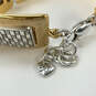 Designer Brighton Two Tone Wide Square Panel Chain Bracelet With Dust Bag image number 2
