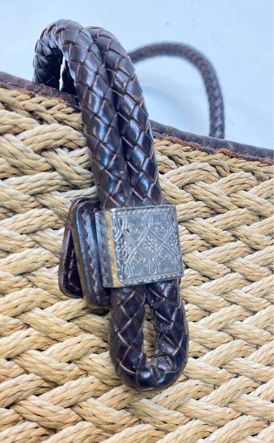 Brighton Leather Woven Crossbody Beige image number 3