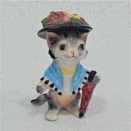 VTG Porcelain Ceramic Japan Kitten Cat Figurine Lot Jewels Flowers alternative image