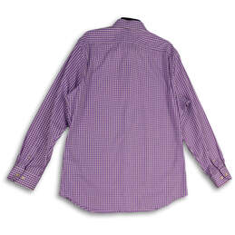 Mens Purple Gingham Check Long Sleeve Spread Collar Button-Up Shirt Size XL alternative image