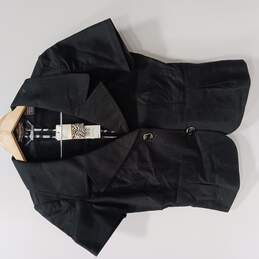 Dana Buchman Women's Black Tie Style SS Blazer Jacket Size 4 NWT